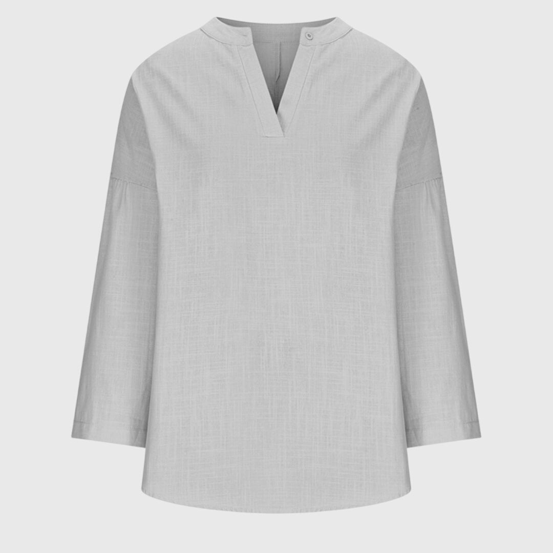 Flowy Beach Shirt Women Round Neck Long Sleeve Casual