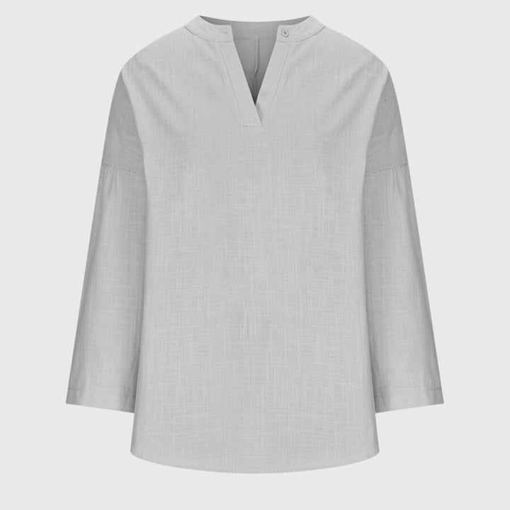 Flowy Beach Shirt Women Round Neck Long Sleeve Casual