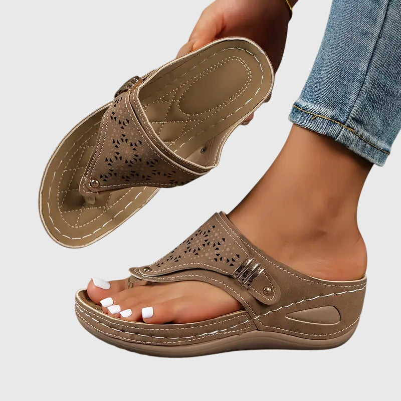 Orthopedic Wedge Sandals Women Arch Support Slip-On