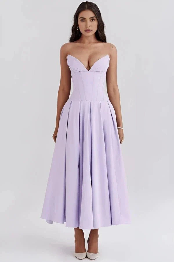 Ballgown Mini Dress Women Boned Bodice Voluminous Skirt