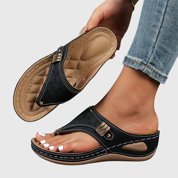 Orthopedic Wedge Sandals Women Arch Support Slip-On
