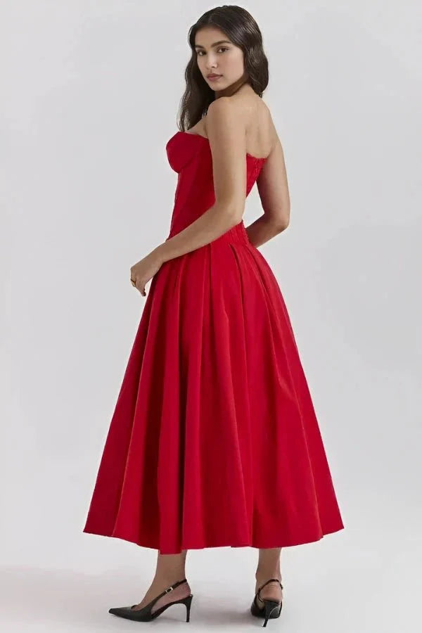 Ballgown Mini Dress Women Boned Bodice Voluminous Skirt