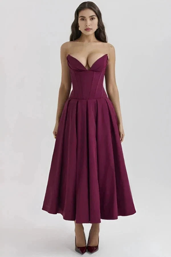 Ballgown Mini Dress Women Boned Bodice Voluminous Skirt