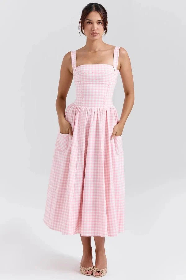 Pleated Maxi Dress Women White Georgette