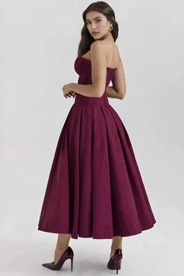 Ballgown Mini Dress Women Boned Bodice Voluminous Skirt