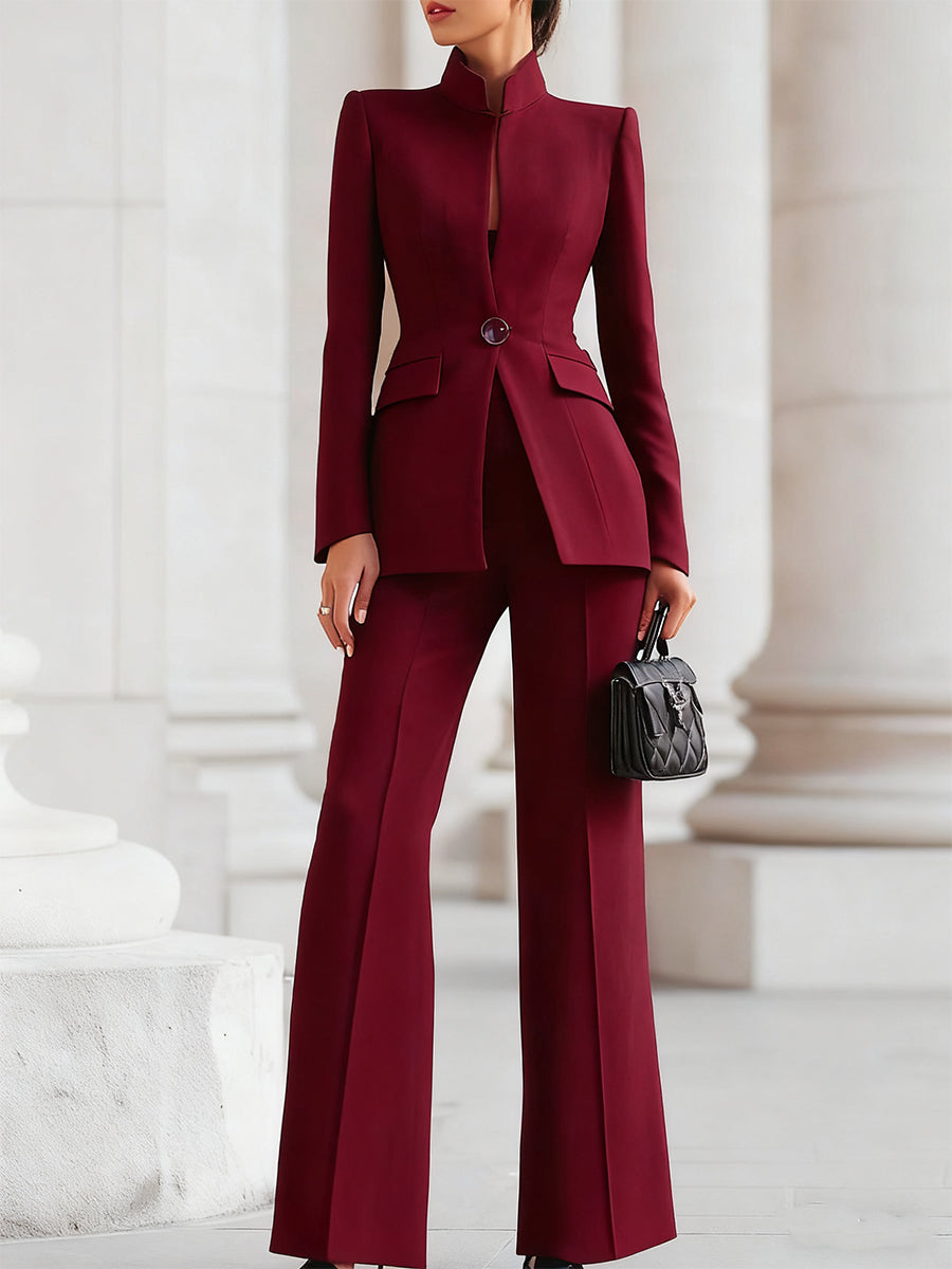 Blazer Trouser Suit Set Women Tailored Elegant