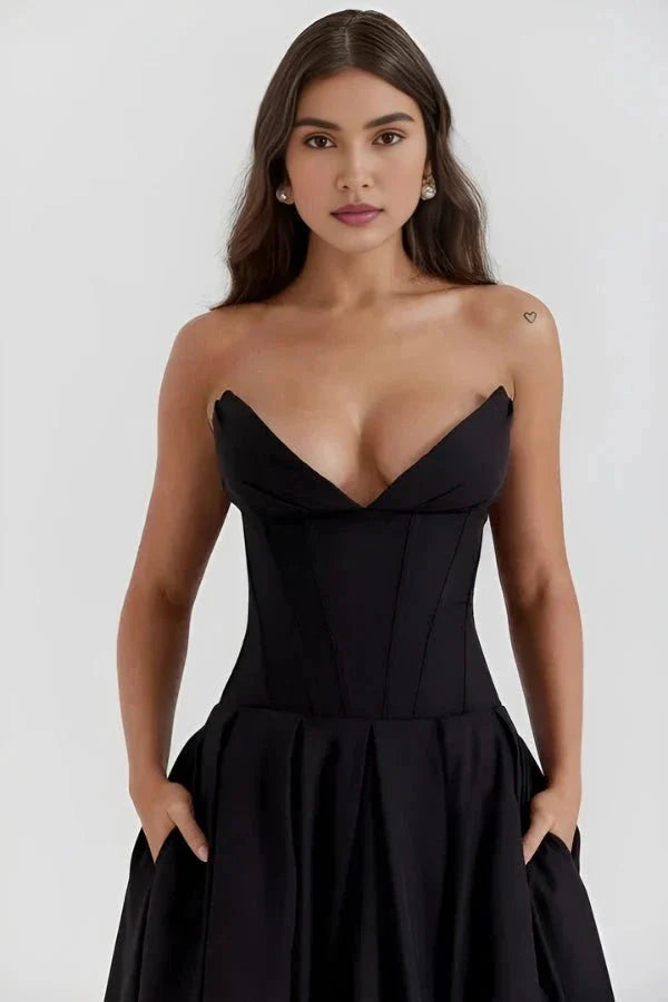Ballgown Mini Dress Women Boned Bodice Voluminous Skirt