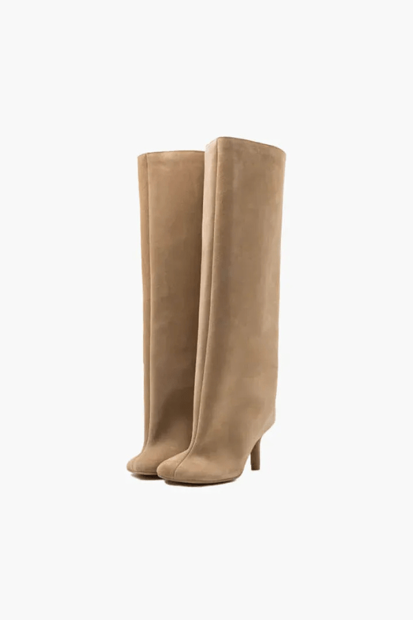 Suede Knee High Boots Women Western Chic