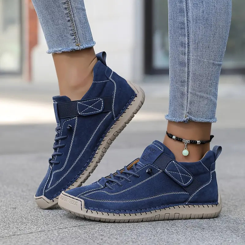 Womens Slip On Leather Sneakers with Arch Support