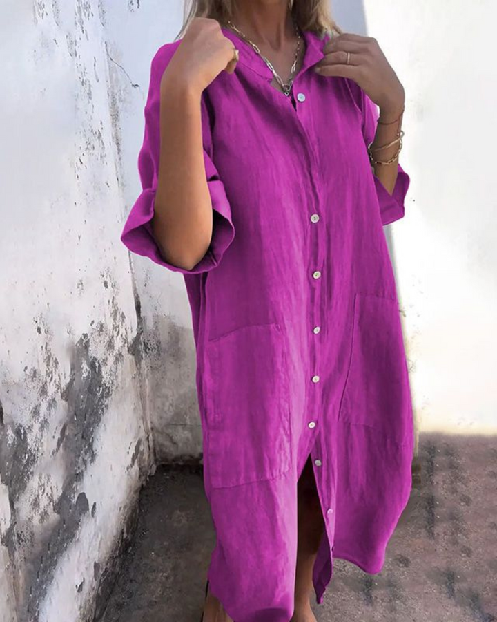 Boho Shirt Dress Women Flowy Lightweight Casual Travel Summer