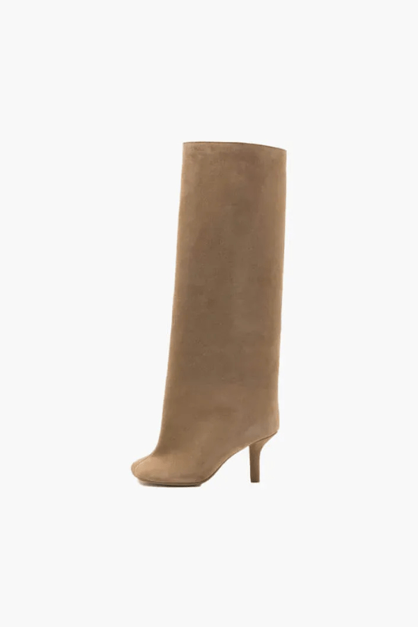Suede Knee High Boots Women Western Chic