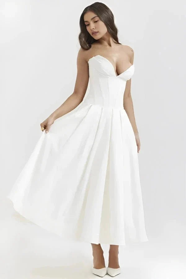 Ballgown Mini Dress Women Boned Bodice Voluminous Skirt