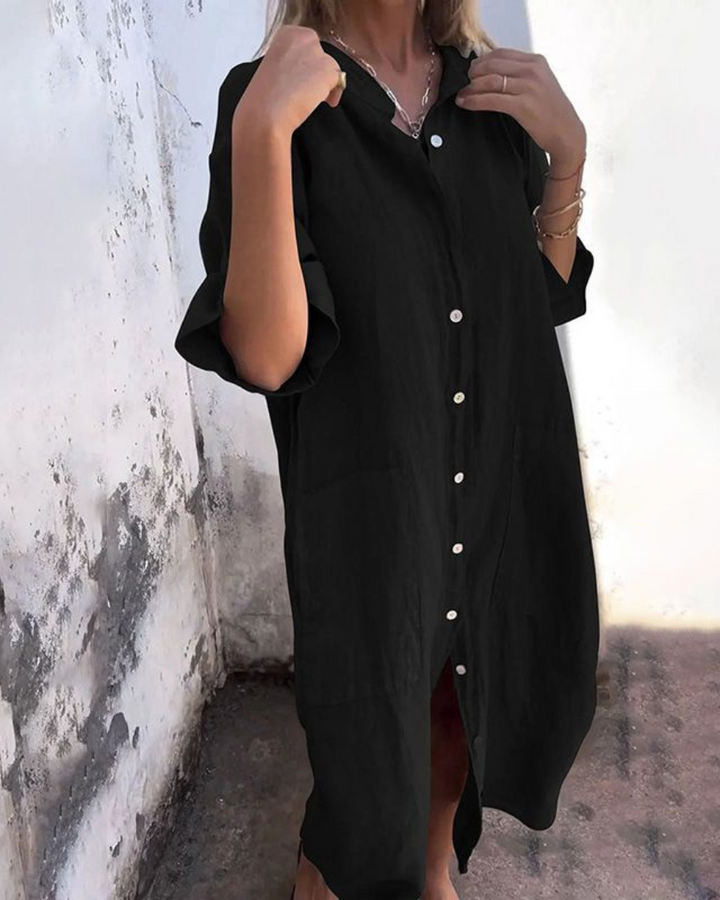 Boho Shirt Dress Women Flowy Lightweight Casual Travel Summer