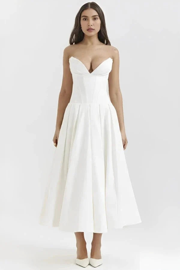 Ballgown Mini Dress Women Boned Bodice Voluminous Skirt