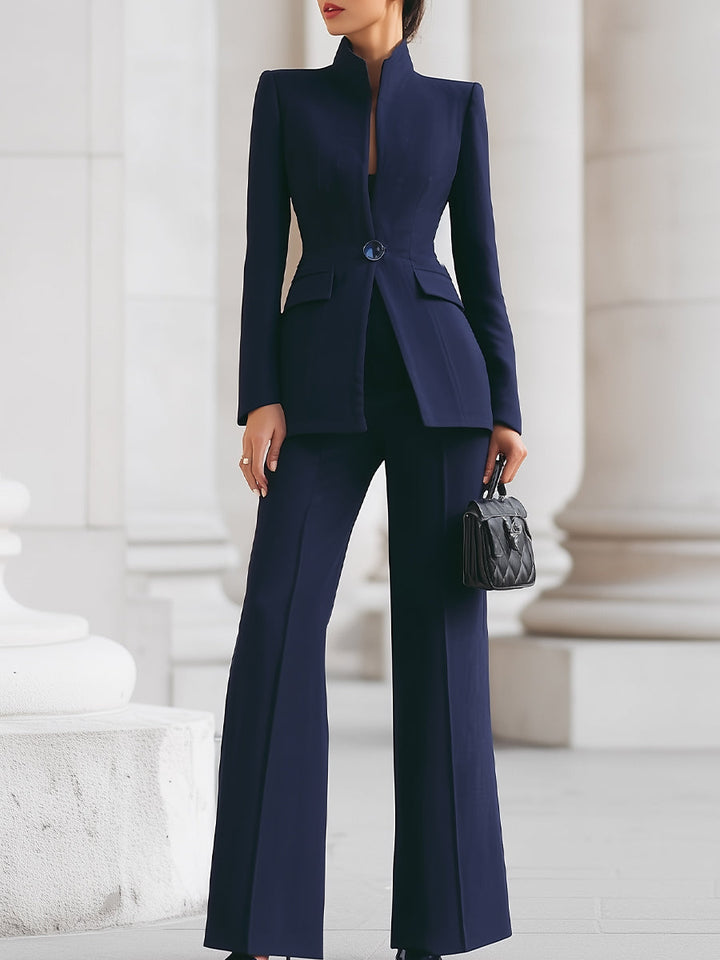 Blazer Trouser Suit Set Women Tailored Elegant