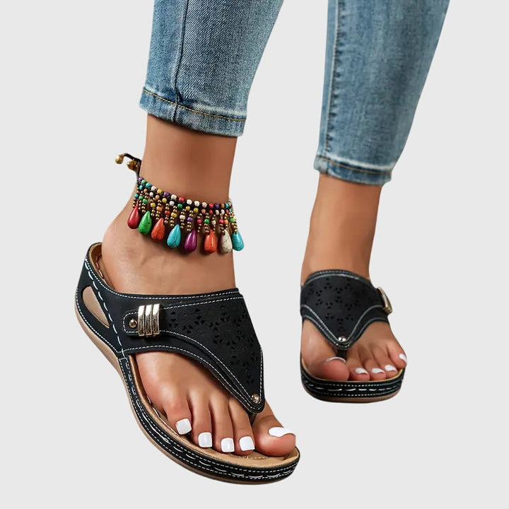 Orthopedic Wedge Sandals Women Arch Support Slip-On