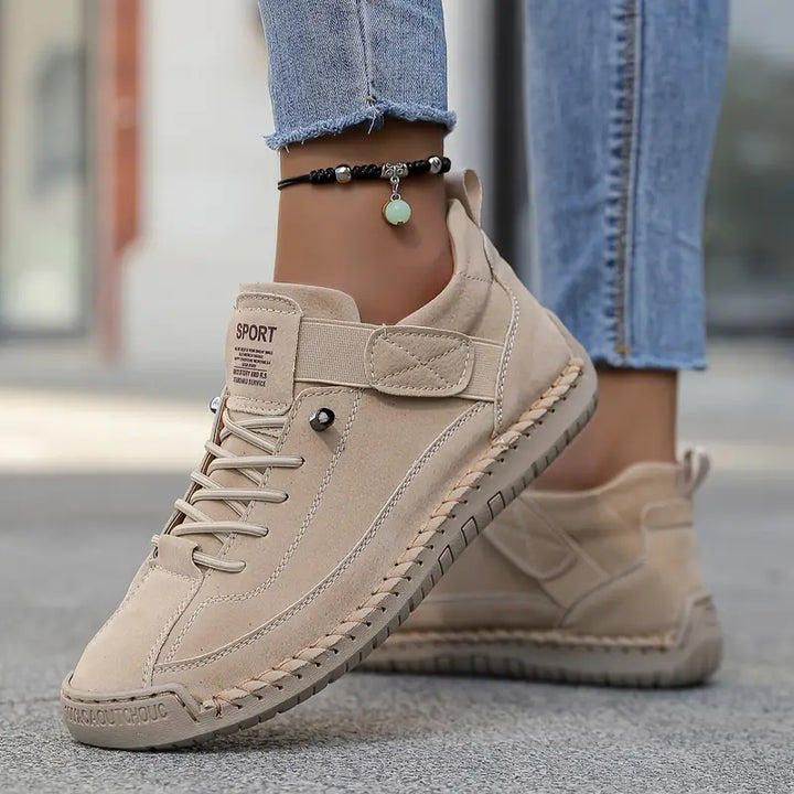 Womens Slip On Leather Sneakers with Arch Support