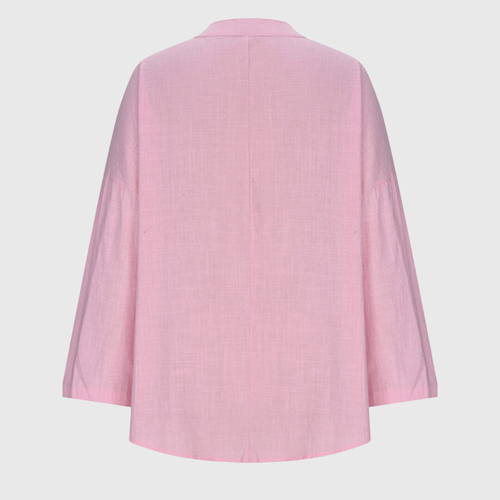 Flowy Beach Shirt Women Round Neck Long Sleeve Casual