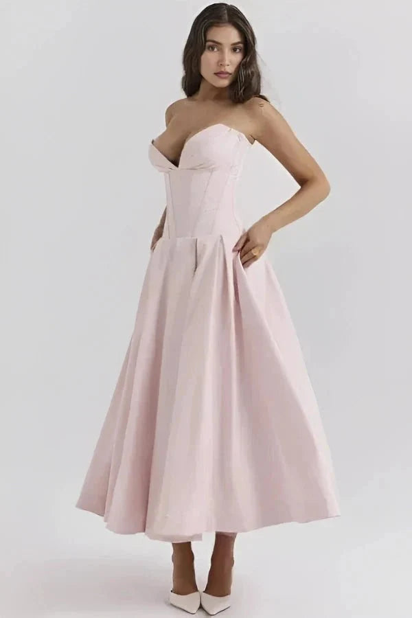 Ballgown Mini Dress Women Boned Bodice Voluminous Skirt