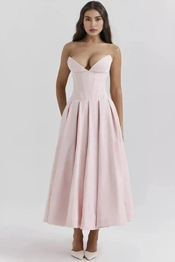 Ballgown Mini Dress Women Boned Bodice Voluminous Skirt