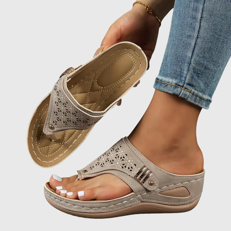 Orthopedic Wedge Sandals Women Arch Support Slip-On