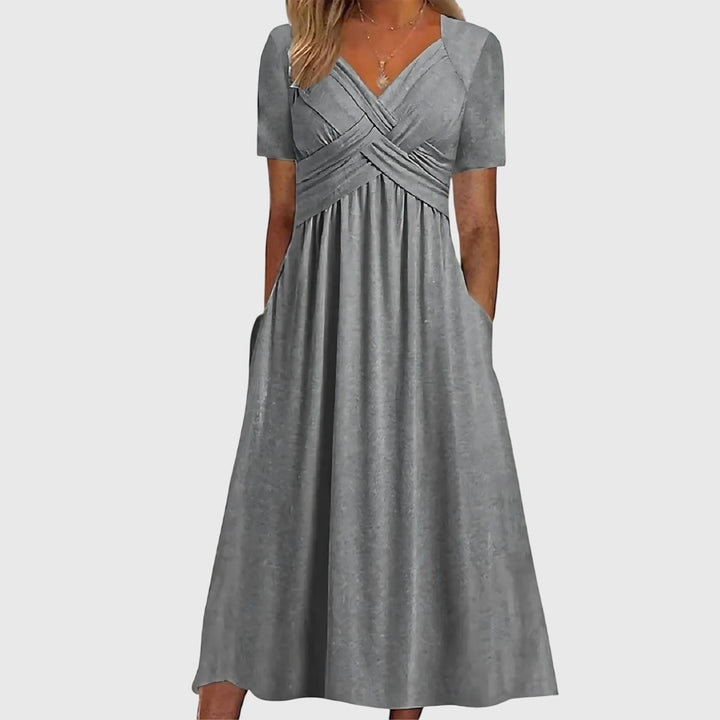 Midi Dress Women A-Line Tummy Control Flattering