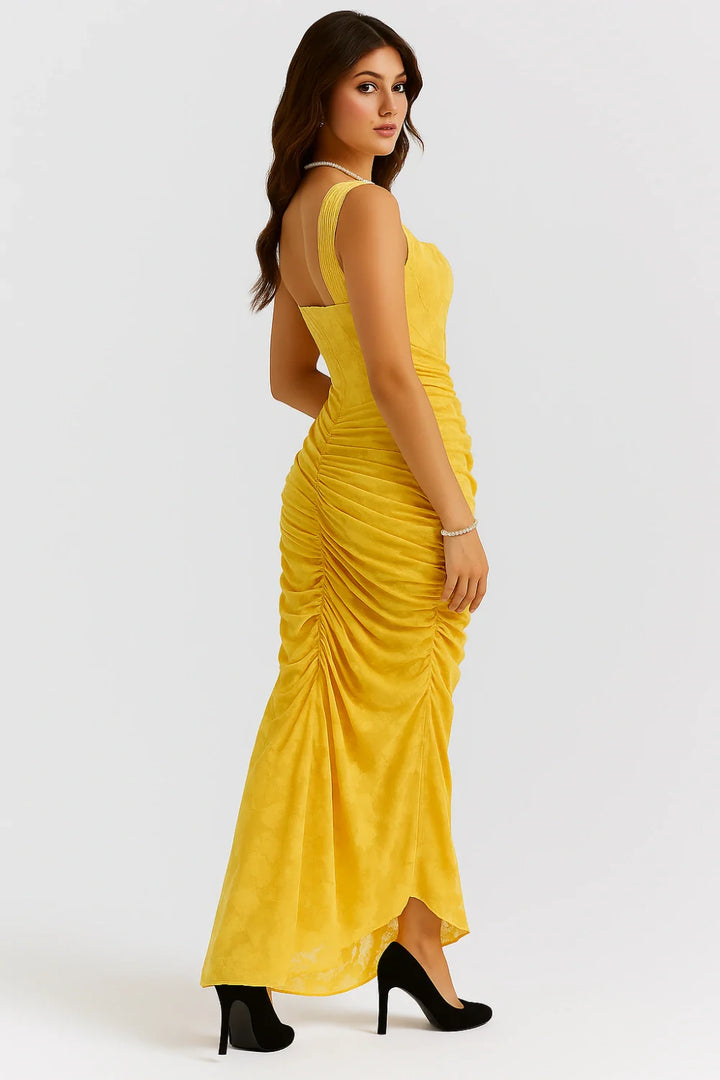 Rose Print Georgette Maxi Dress Cupped Lined