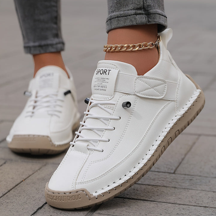 Womens Slip On Leather Sneakers with Arch Support