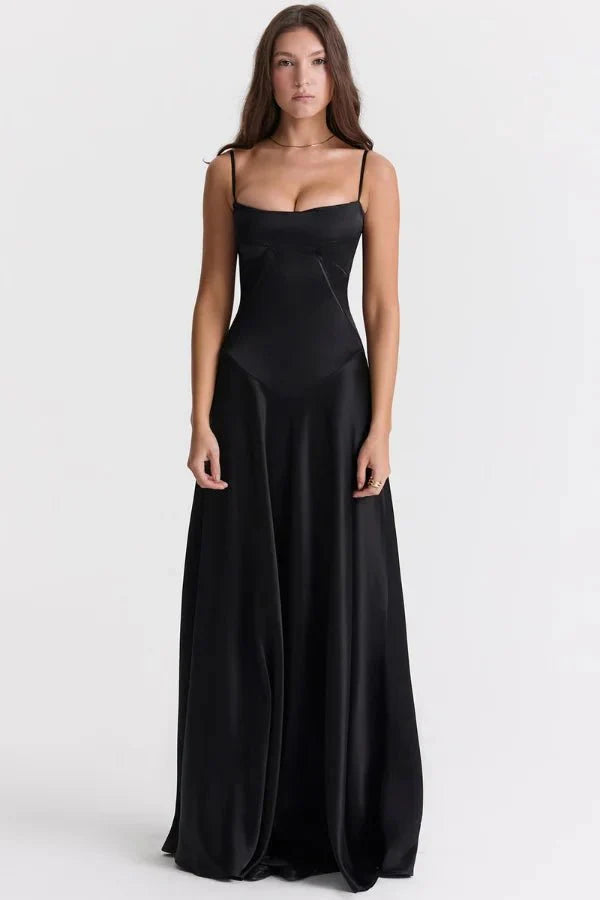 The Silky Satin Corset Maxi Dress