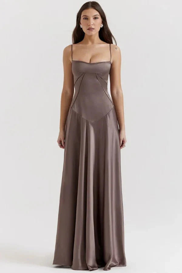 The Silky Satin Corset Maxi Dress