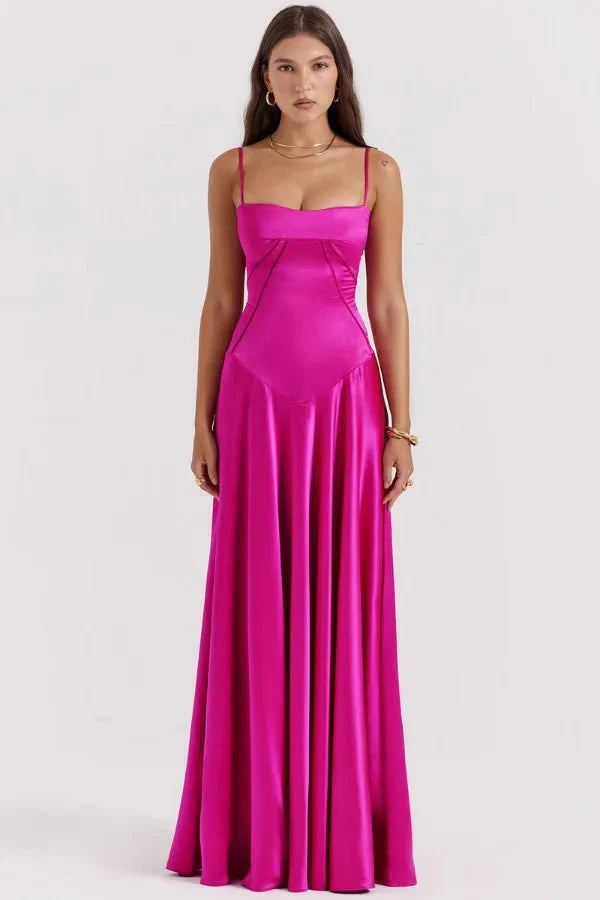 The Silky Satin Corset Maxi Dress
