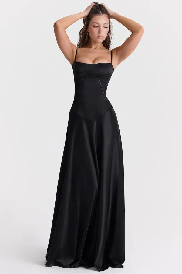 The Silky Satin Corset Maxi Dress