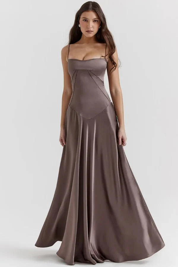 The Silky Satin Corset Maxi Dress