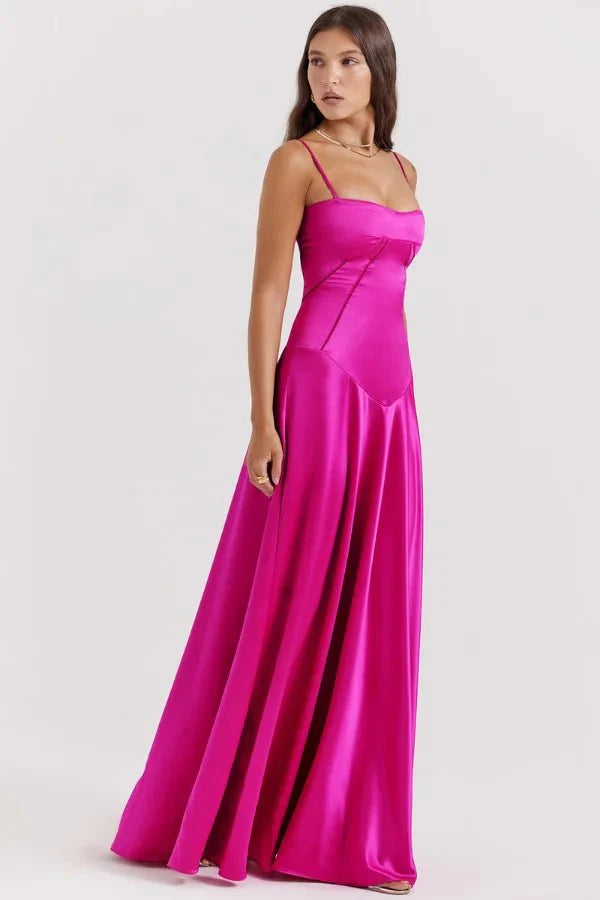 The Silky Satin Corset Maxi Dress