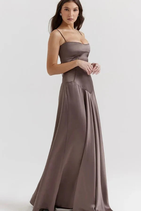 The Silky Satin Corset Maxi Dress