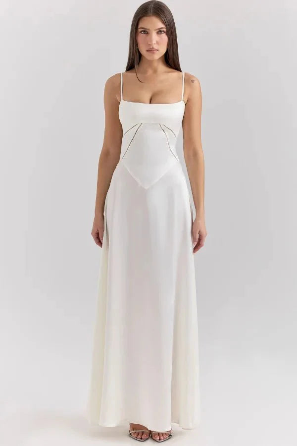 The Silky Satin Corset Maxi Dress