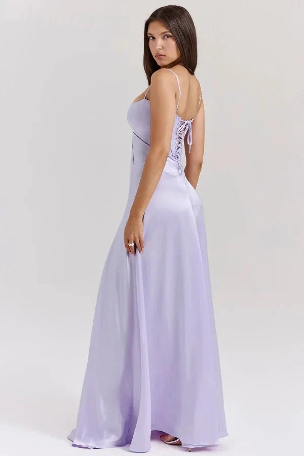 The Silky Satin Corset Maxi Dress