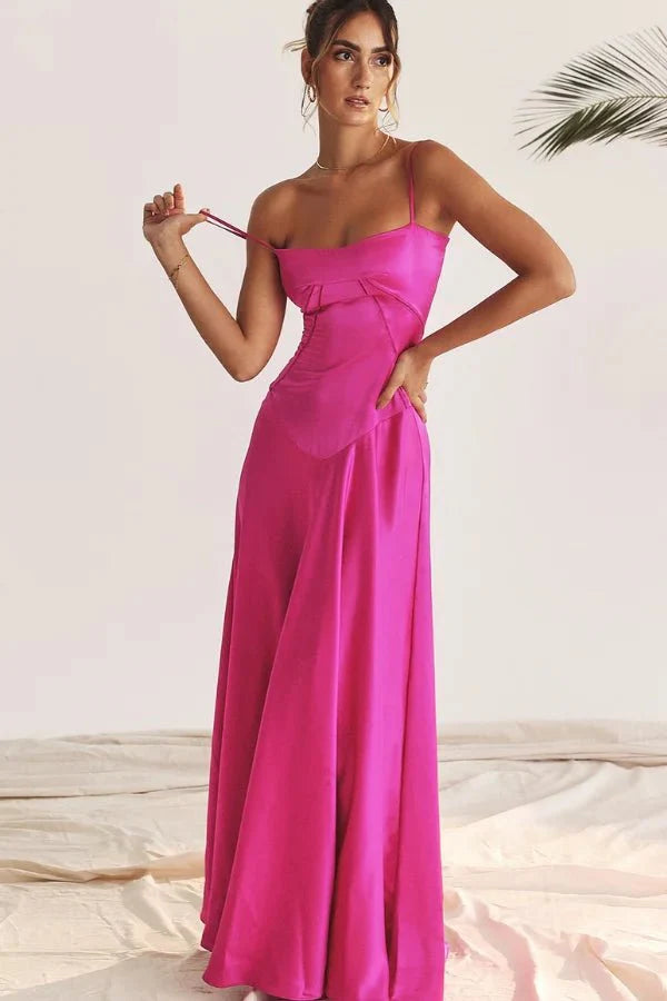 The Silky Satin Corset Maxi Dress