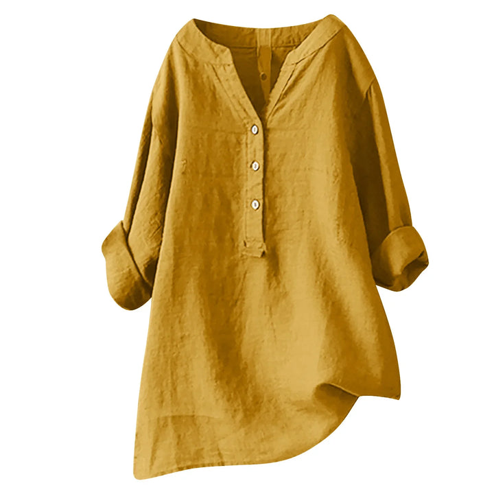 Womens Linen Cotton Summer Shirt Loose Fit