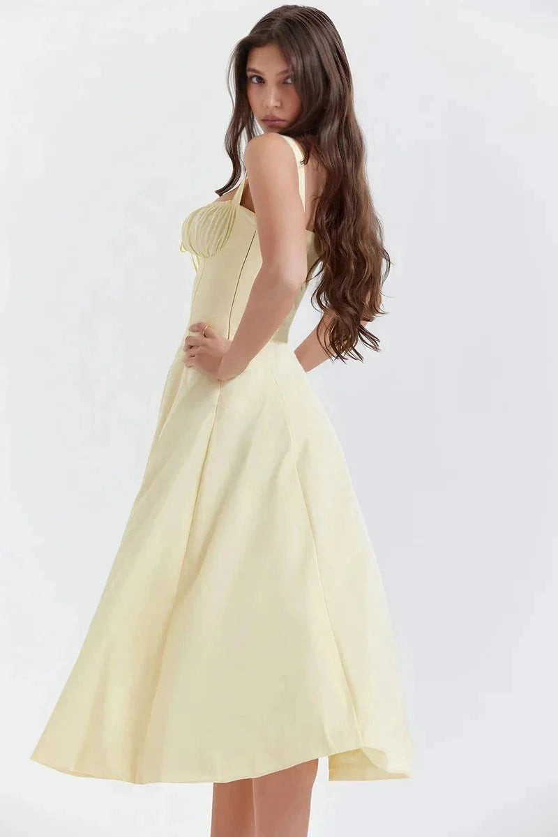 Floral Bustier Maxi Dress Women Corset Ruched Slit