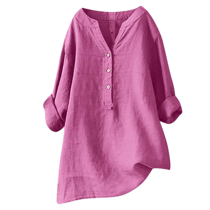 Womens Linen Cotton Summer Shirt Loose Fit