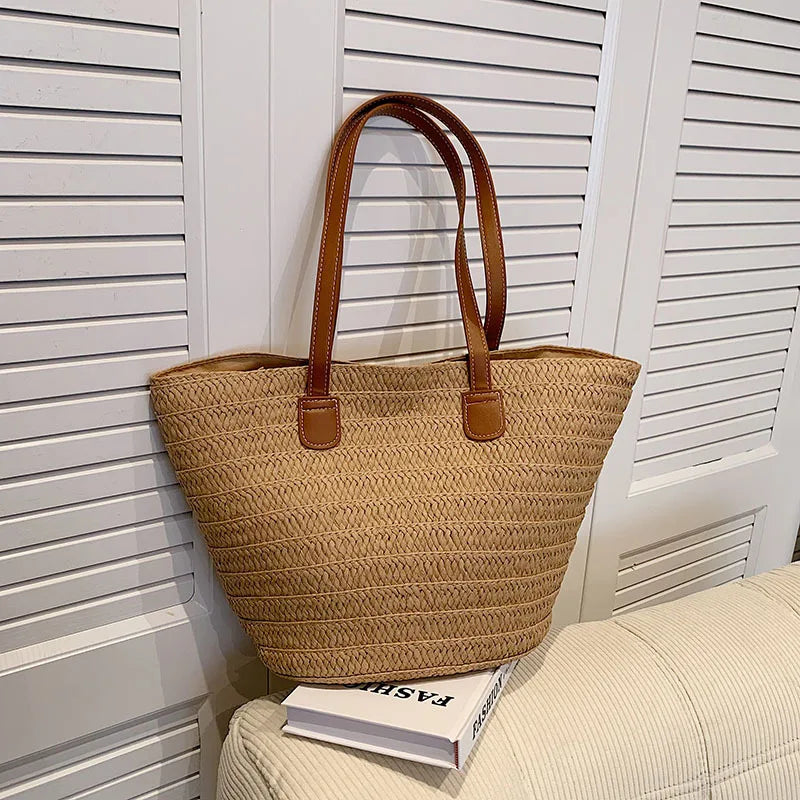 Woven Straw Oversized Shoulder Tote Bag Women