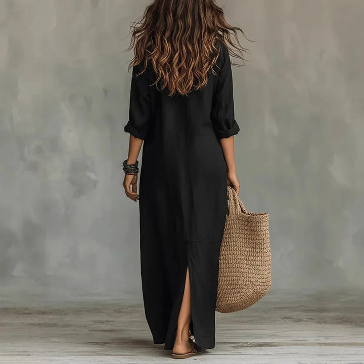 Linen Long Shirt Dress Loose Fit Women