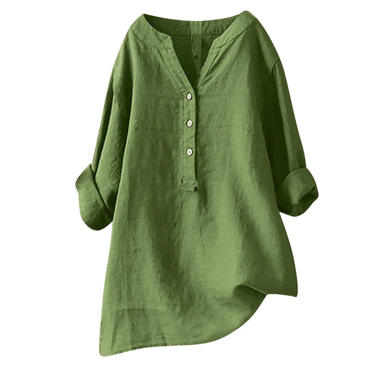 Womens Linen Cotton Summer Shirt Loose Fit