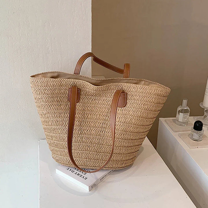 Woven Straw Oversized Shoulder Tote Bag Women
