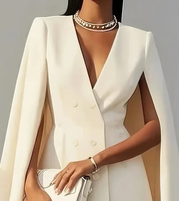 Womens Mini Blazer Dress Double Breasted V Neck