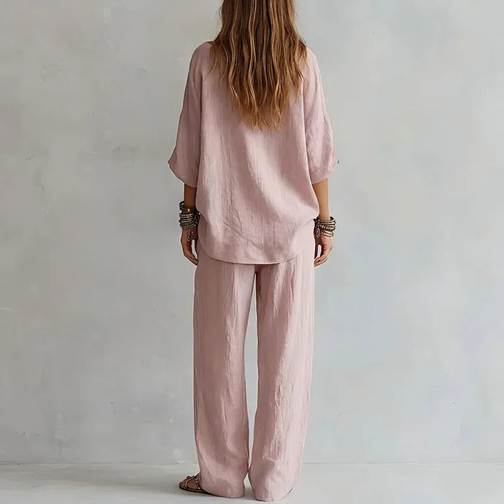 Off Shoulder Co-ord Set Wide Leg Trousers Women