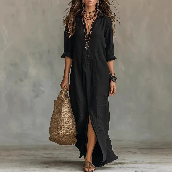 Linen Long Shirt Dress Loose Fit Women