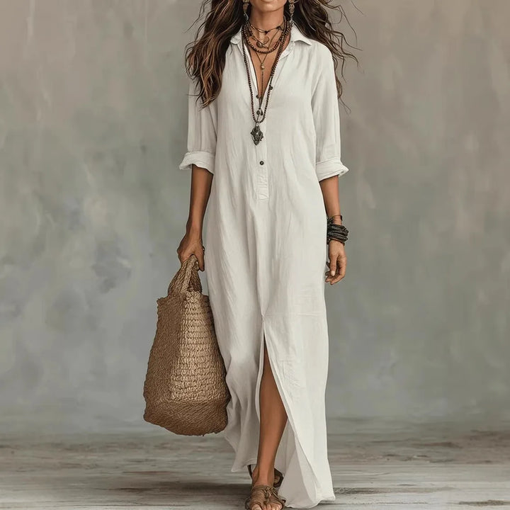 Linen Long Shirt Dress Loose Fit Women