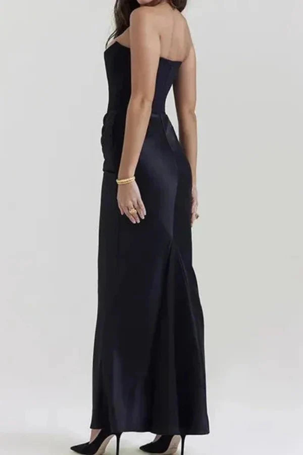 Satin Corset Gown Women Formal Floor Length